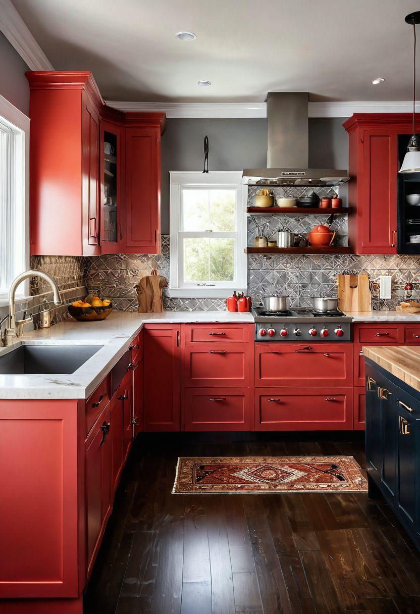 A beautiful kitchen showcasing custom cabinetry, with vibrant colors and intricate designs, featuring a step-by-step guide visually represented through arrows and icons. Include tools like saws and measuring tapes to signify the installation process, and a cozy home atmosphere with natural light streaming in. super-realistic. vibrant colors. warm lighting.